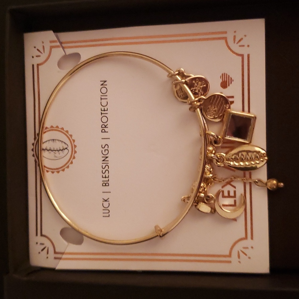 New, Alex and Ani gold luck, blessings, and protection charm bracelet.